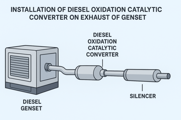 skema pemasangan Diesel Oxidation Catalytic Converter pada exhaust Genset